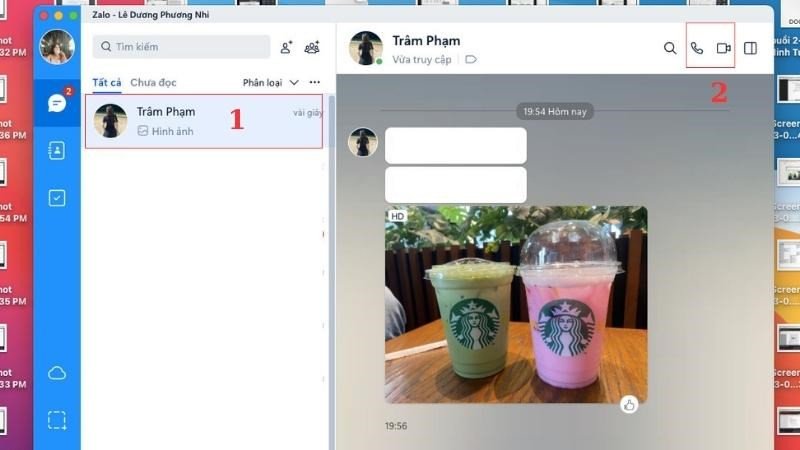 Thực hiện cuộc gọi thoại hoặc video qua Zalo trên MacBook