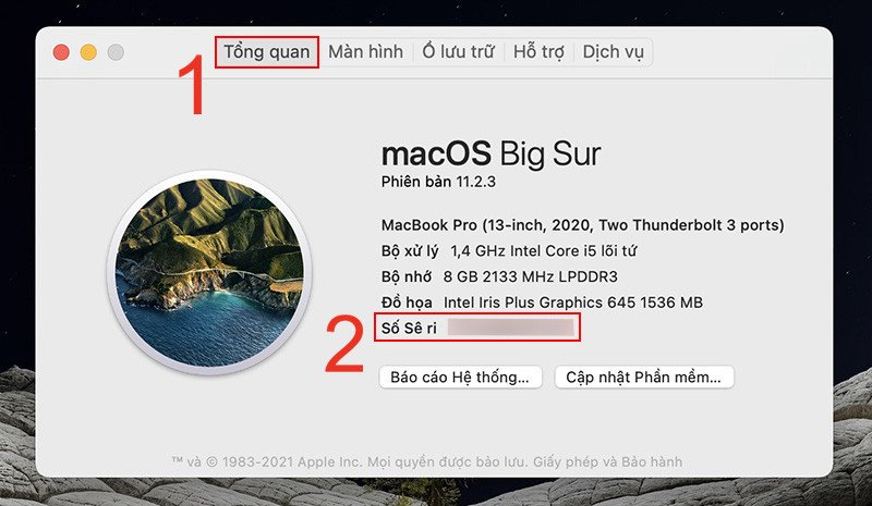 Tìm số Serial của MacBook để kiểm tra đời máy