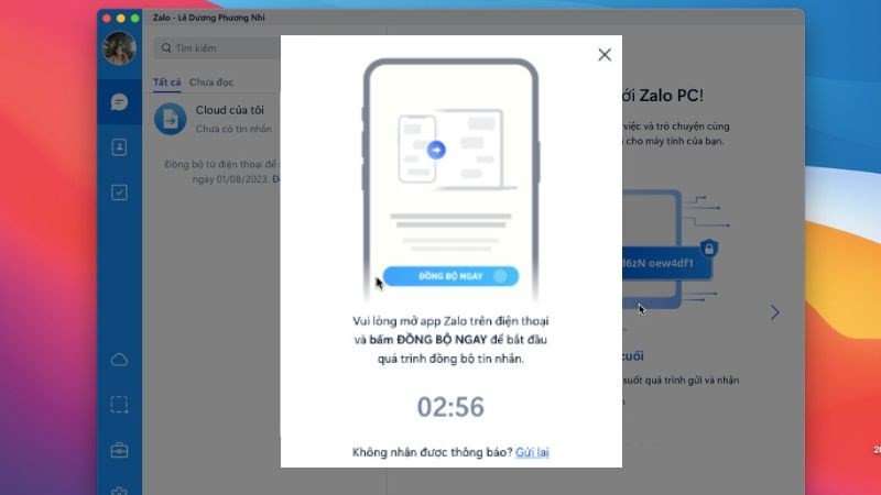 Tính năng đồng bộ tin nhắn Zalo giữa MacBook và điện thoại