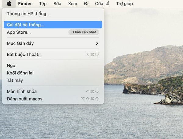 Vào Cài đặt hệ thống từ thanh Menu để tắt tiếng Việt trên MacBook