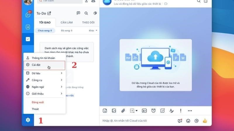 Vào cài đặt Zalo để tùy chỉnh phím tắt chụp màn hình trên MacBook