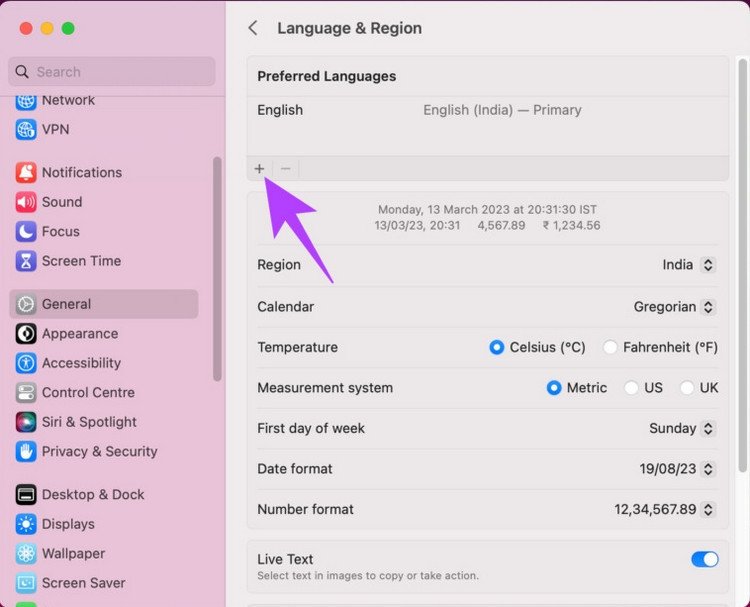 Vào Language &amp; Region để quản lý ngôn ngữ và khu vực trên MacBook