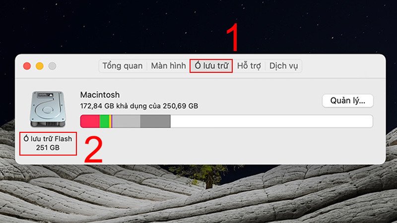 Xem nhanh dung lượng ổ lưu trữ Flash trên MacBook
