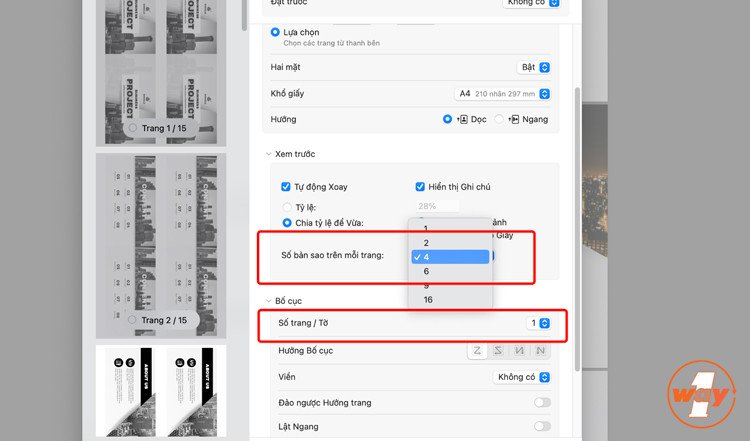 Điều chỉnh bố cục in trên trang cho file PDF trên MacBook