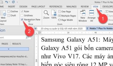 Mở Navigation Pane trong Word trên MacBook để quản lý các trang tài liệu
