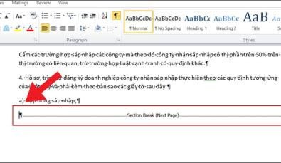 Xóa các ngắt trang Page Break hoặc Section Break để loại bỏ trang trắng trong Word trên MacBook